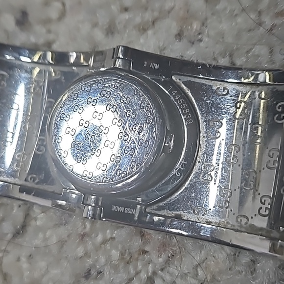 Gucci Watch Reversible Flip Band Silver Brown Bangle Bracelet - Picture 6 of 8